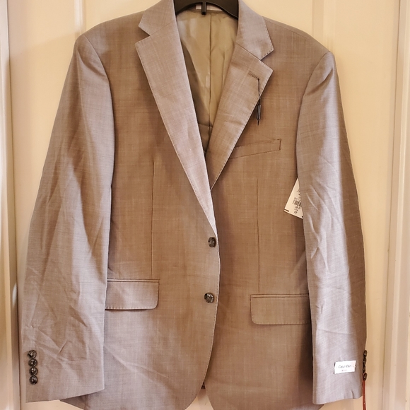 CALVIN KLEIN Slim-Fit Wool-Blend Suit Separates Sportcoat Size 42R - Picture 9 of 9